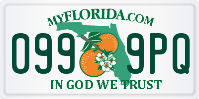 FL license plate 0999PQ