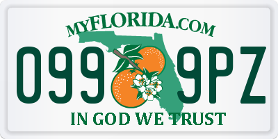 FL license plate 0999PZ