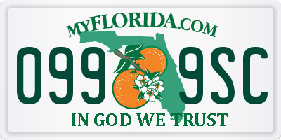 FL license plate 0999SC