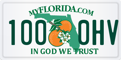 FL license plate 1000HV