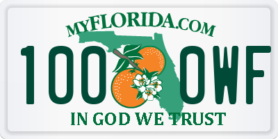 FL license plate 1000WF