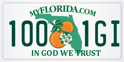 FL license plate 1001GI