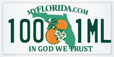 FL license plate 1001ML