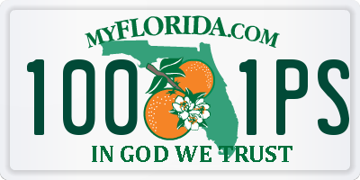 FL license plate 1001PS