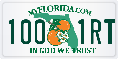 FL license plate 1001RT