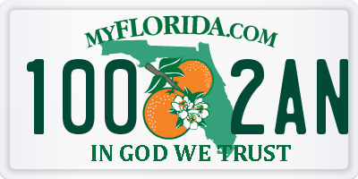 FL license plate 1002AN