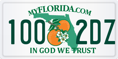 FL license plate 1002DZ