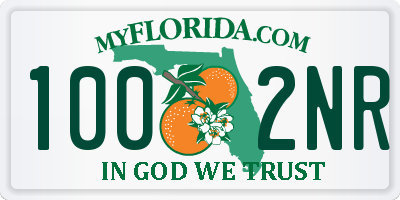 FL license plate 1002NR