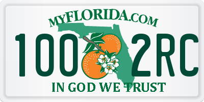 FL license plate 1002RC