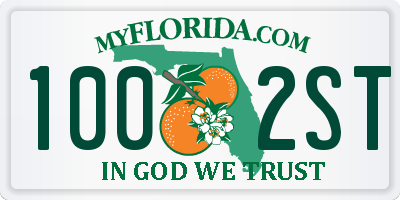 FL license plate 1002ST