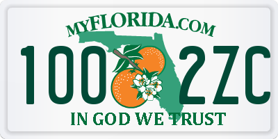 FL license plate 1002ZC