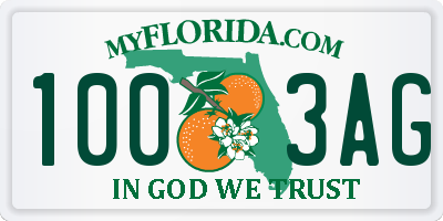 FL license plate 1003AG
