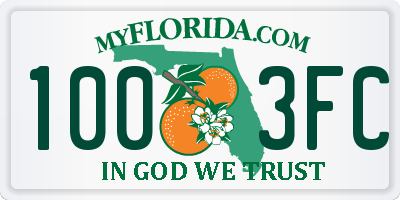 FL license plate 1003FC