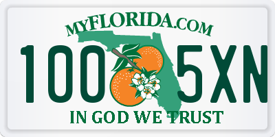 FL license plate 1005XN