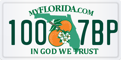 FL license plate 1007BP