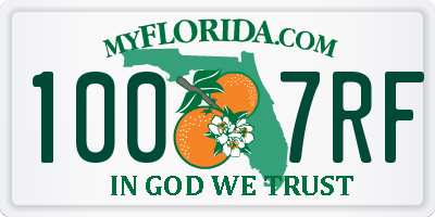 FL license plate 1007RF