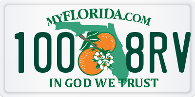 FL license plate 1008RV