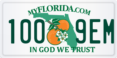 FL license plate 1009EM