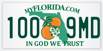 FL license plate 1009MD