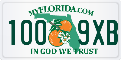 FL license plate 1009XB