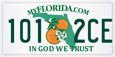 FL license plate 1012CE