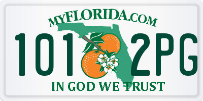 FL license plate 1012PG
