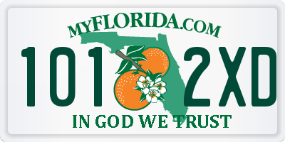 FL license plate 1012XD