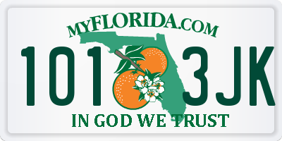 FL license plate 1013JK