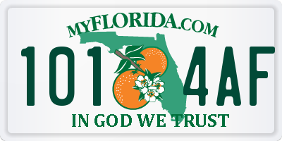 FL license plate 1014AF