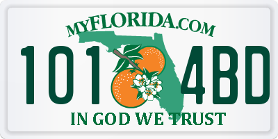 FL license plate 1014BD