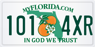 FL license plate 1014XR
