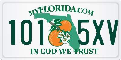 FL license plate 1015XV