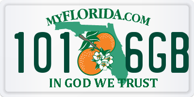 FL license plate 1016GB