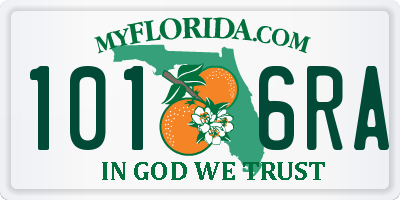 FL license plate 1016RA