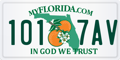 FL license plate 1017AV