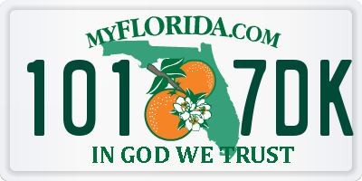 FL license plate 1017DK