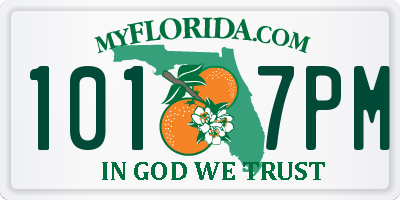 FL license plate 1017PM