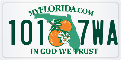 FL license plate 1017WA