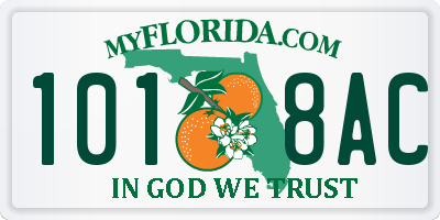 FL license plate 1018AC