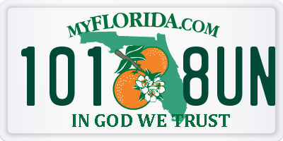 FL license plate 1018UN