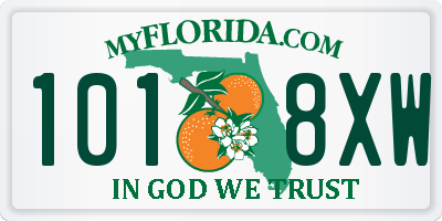 FL license plate 1018XW