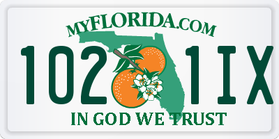 FL license plate 1021IX