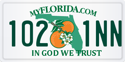 FL license plate 1021NN