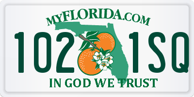 FL license plate 1021SQ