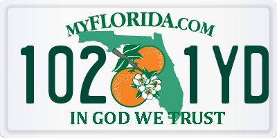 FL license plate 1021YD