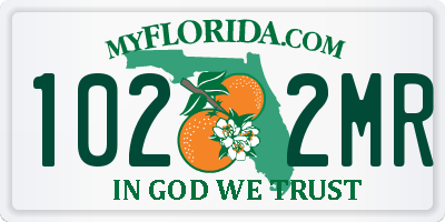 FL license plate 1022MR