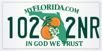 FL license plate 1022NR