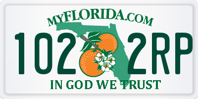 FL license plate 1022RP