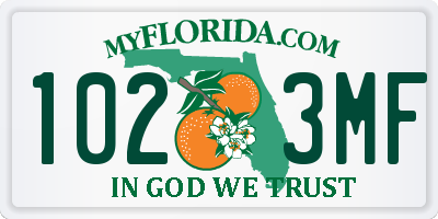 FL license plate 1023MF