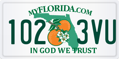 FL license plate 1023VU